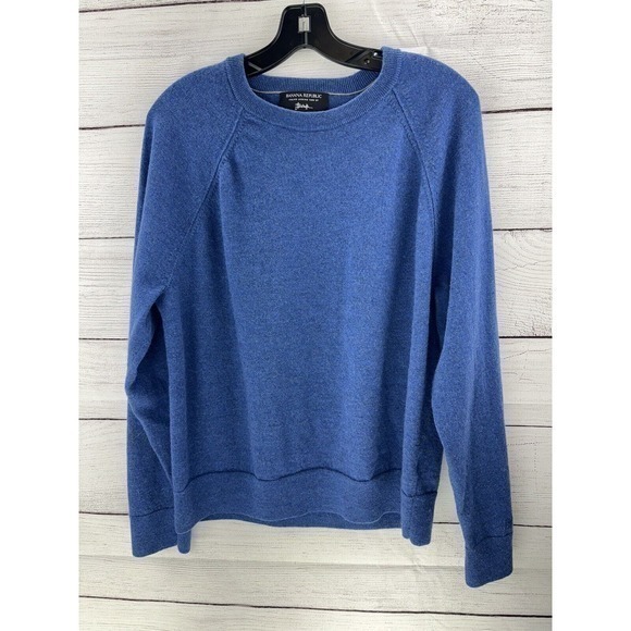 Banana Republic Other - Banana Republic Sweater Blue‎ X-Large Italian Merino Yarn By Baruffa Soft Touch